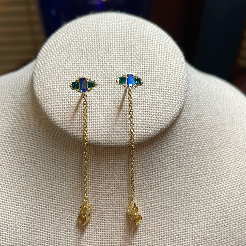 Origami Owl ER3146 Baguette Crystal Chain earrings